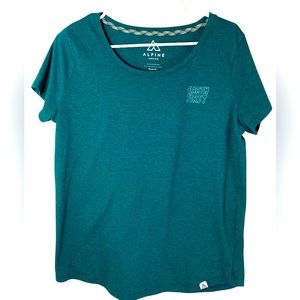 Alpine Design Women’s Large Teal Earth First Short Sleeve Tee Shirt